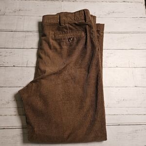 L.L.Bean Mens 36x32 Brown Corduroy Pants Comfort Waist Classic Preppy Heritage